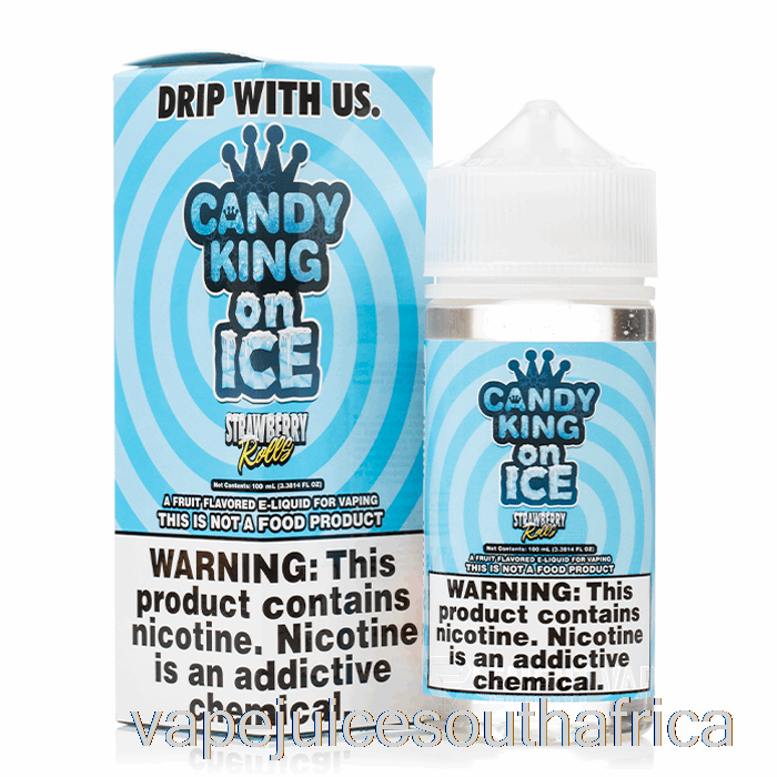 Vape Pods Ice Strawberry Rolls - Candy King On Ice - 100Ml 3Mg
